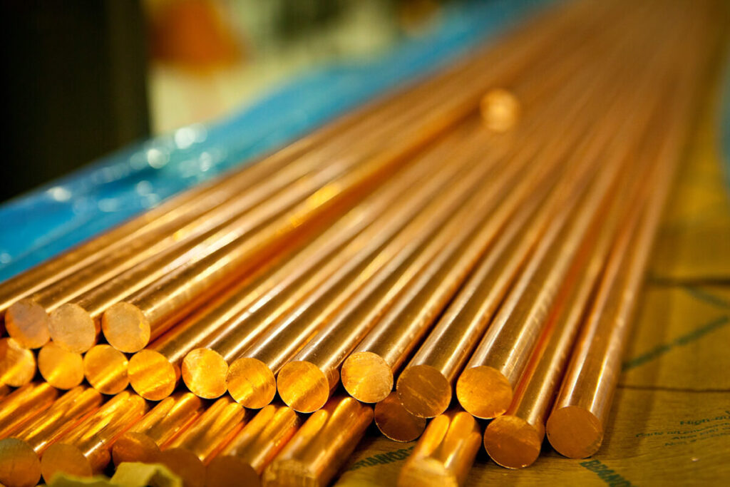 Long copper rods perfect for copper CNC machining